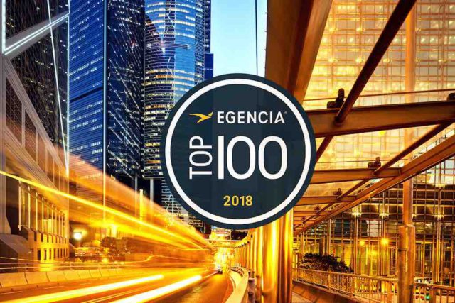 Hotels: Egencia Logo der Top 100 Hotels Awards