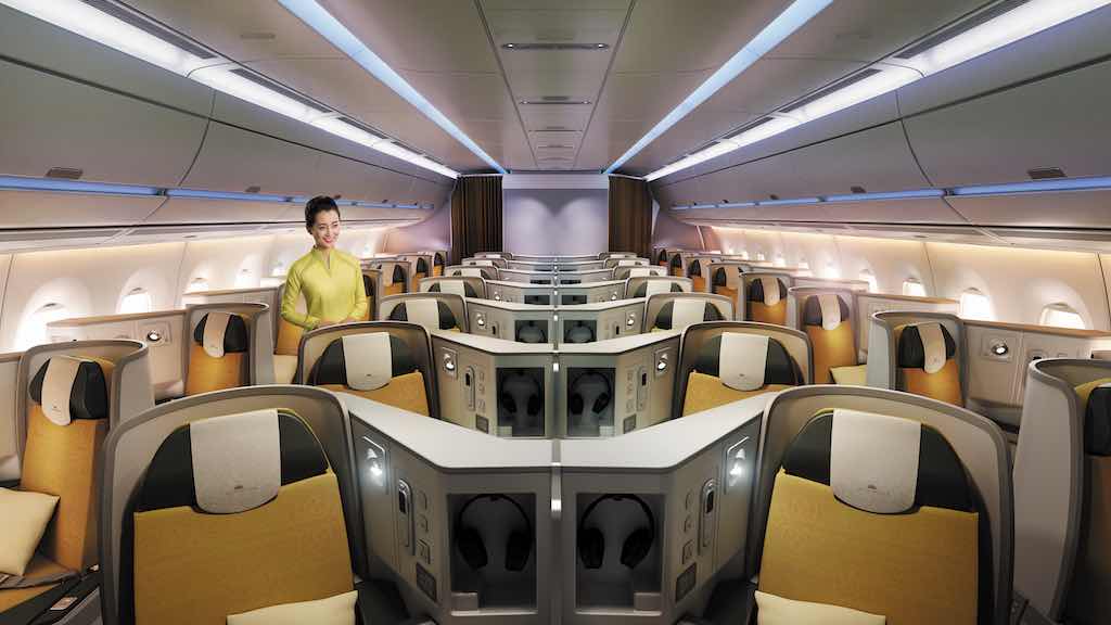 Kabine im Airbus 350 900 von Vietnam Airlines