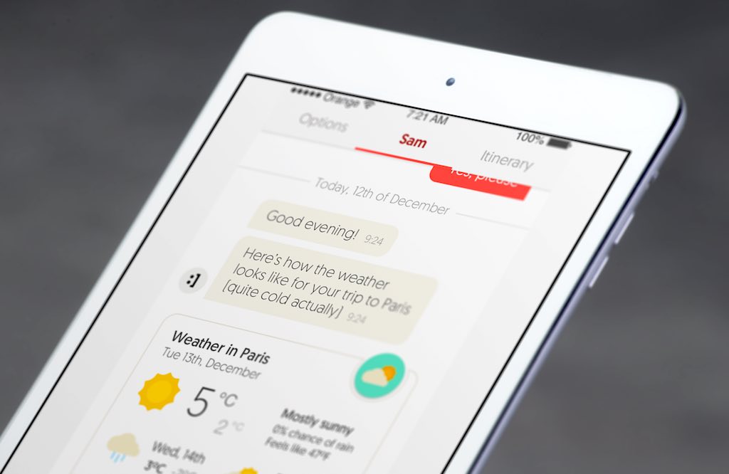 Alle wichtigen Infos auf einen Blickm bietet die SAM Chatbot App von FCM Travel SOlution