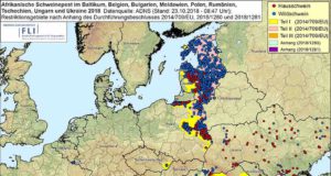Afrikanische Schweinepest sorgt für Unruhe Afrikanische Schweinepest im Baltikum, in Belgien, Bulgarien, Moldawien, Polen, Rumänien, Tschechien, Ungarn und Ukraine in 2018, Stand 23.10.2018
