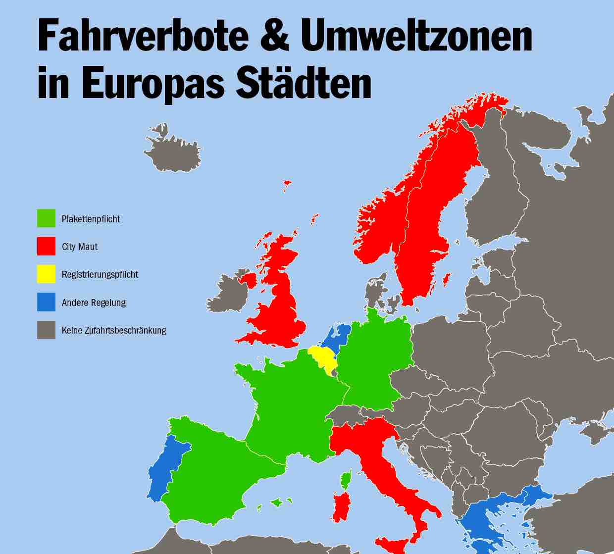 Zufahrtsbeschränkungen im Überblick: Was wo gilt (Grafik: ÖAMTC)