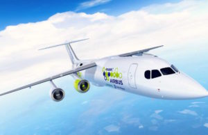 Hybrid-Passagierjet soll bereits 2020 starten Ein hybrid-elektrisches Passagierflugzeug – E-Fan X – soll bereits 2020 an den Start gehen (Foto: Siemens)
