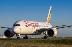 Ethiopian Airlines: Expansionskurs in Europa Ethiopian Airlines expandiert: Bild zeigt ein Flugzeug der Ethiopian Airlines auf dem Rollfeld des Pariser Flughafens