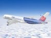 China Airlines lässt keine Wünsche offen! Airbus A350 der China Airlines fliegt über ein weißes Wolkenmeer in Richtung eines blauen Himmels