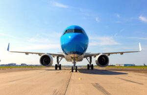 KLM setzt neuen A321neo in Europa ein Frontansicht des neuen KLMN-Airbus A321neo bei der Landung in Amsterdam