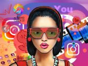 So wird KI zum Reisebüro für die Gen Z KI wird zum Reisebüro der Gen Z:Junge Frau mit Sonnenbrille mit poppigem Hintergrund mit vielen bunten Symbolen
