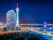 Las Vegas in Direktverbindung ab Paris CDG Direktverbindung von Paris nach Las Vegas: Blick auf die Metropolregion Las Vegas bei Nacht