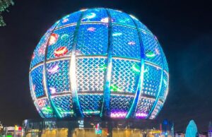 Saudi-Arabien: MICE als Wachstumsmotor Die riesige LED-Kugel steht am Boulevard Park in Jeddah, Saudi-Arabien, m Inneren ist ein Museum