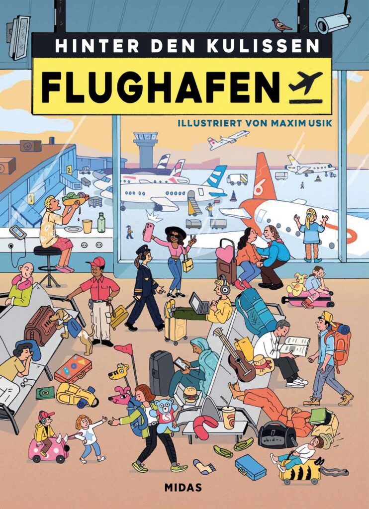 Faszination Flughafen: Maxim Usik entschlüsselt in seinem Buch die hochkomplexen Abläufe moderner Airports in brillanten Detail-Illustrationen – ein Muss für Aviation-Begeisterte.