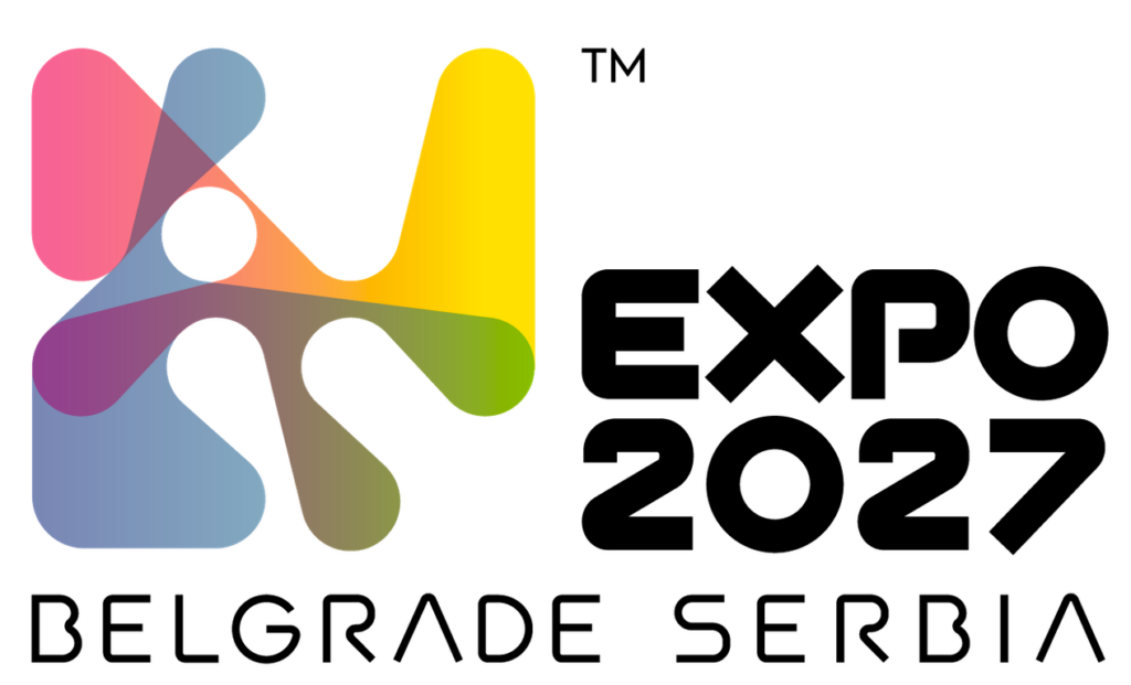 Buntes Logo expo 2027 in Belgrad