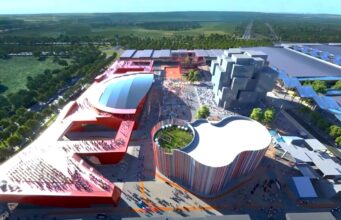 EXPO 2027 mit Innovationen und Dialogen Expo 2027 in Belgrad: Luftaufnahme vom Expo-Gelände in Belgrad