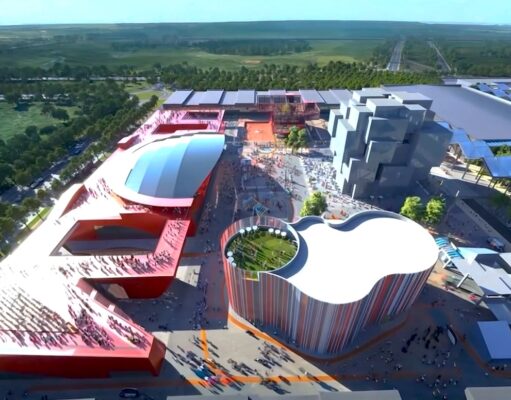 EXPO 2027 mit Innovationen und Dialogen Expo 2027 in Belgrad: Luftaufnahme vom Expo-Gelände in Belgrad