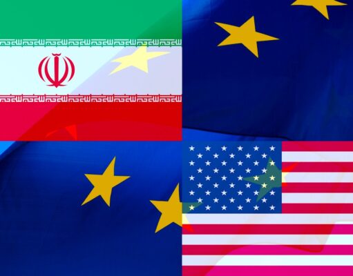 Nahostkonflikt: Folgen für Tourismus und Luftfahrt Montag mit Fahne von iran, USA und EU: Die Folgen des Nahostkonflikts für Tourismus